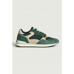 Pantofi sport de piele cu garnituri de piele intoarsa - Verde/Alb fildes imagine