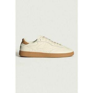 Pantofi sport low-cut de piele - Alb fildes/Caramel imagine