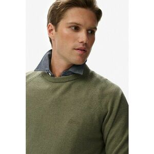 SUPERDRY - Pulover regular fit din amestec de lana cu maneci raglan - Verde sparanghel imagine