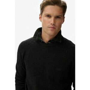 SUPERDRY - Pulover regular fit din amestec de lana cu maneci raglan - Negru melange imagine