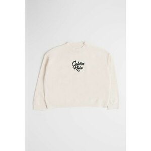 Pulover cu broderie logo - Alb murdar imagine