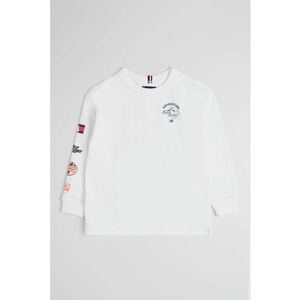 Bluza din bumbac cu imprimeu logo discret - Alb imagine