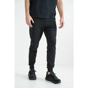 Pantaloni de trening cu talie medie si buzunare laterale - Negru imagine