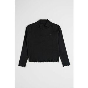 Bluza cu striatii si guler - Negru imagine