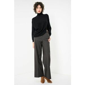 Pulover asimetric din lana si casmir Deborah - Negru imagine