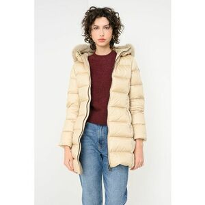 Geaca matlasata lunga cu umplutura de puf - Bej imagine