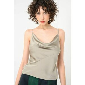 Top cu aspect de satin Eliseo - Verde pal imagine