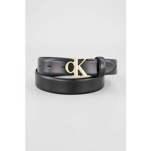 Curea de piele cu catarama logo - Auriu/Negru imagine