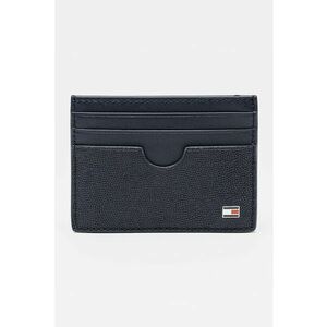 Portcart de piele cu logo - Bleumarin imagine