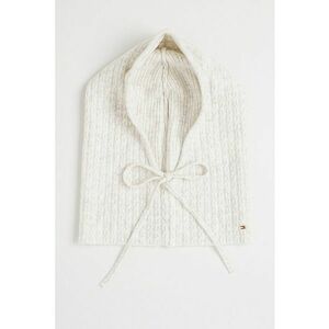 Balaclava cu model torsade - Alb fildes/Gri deschis imagine