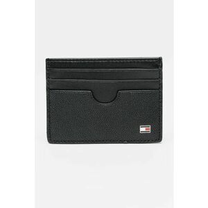 Portcart de piele cu logo - Negru imagine