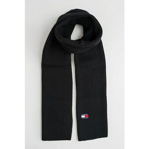 Fular din bumbac organic cu striatii Heritage - Negru imagine
