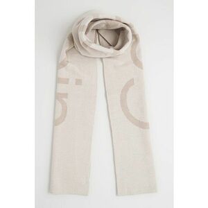 Esarfa din amestec de lana cu logo brodat - Bej inchis imagine