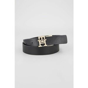 Curea reversibila de piele cu catarama cu logo - Negru imagine