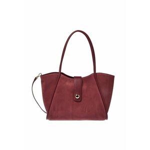 Geanta tote din piele intoarsa cu model uni - Visiniu imagine