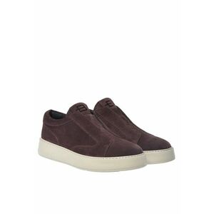 Pantofi sport low-cut de piele intoarsa - Visiniu imagine
