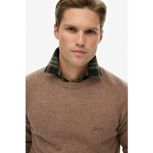 SUPERDRY - Pulover regular fit din amestec de lana cu maneci raglan - Maro deschis imagine