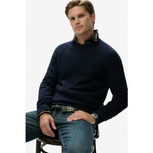 SUPERDRY - Pulover regular fit din amestec de lana cu maneci raglan - Albastru ultramarin imagine