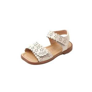 Sandale Model Bella - Uni - Casual - Piele ecologica - Fete - Crem imagine