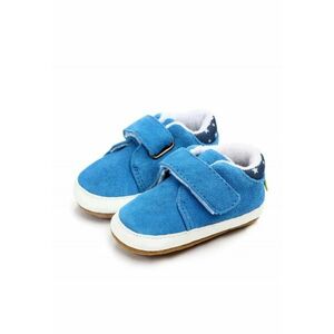 Pantofi SuperBaby - Din Piele Naturala - Elegant - Baieti - Velcro - Albastru - 9-12 luni - imagine