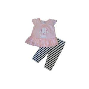 Compleu Cu Colantei - Puppy - Maneca scurta - Bumbac - Fete - Multicolor imagine