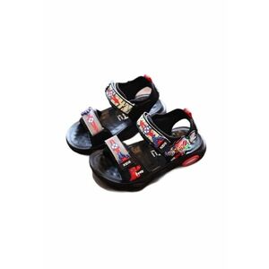 Sandale Model Super Erou - Textil - Cauciuc - Baieti - Negru - Rosu - Rosu/Negru imagine