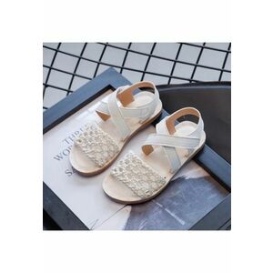 Sandale Cu Plasa Crosetata - Uni - Casual - Fete - Textil - Alb - 27 - Alb imagine
