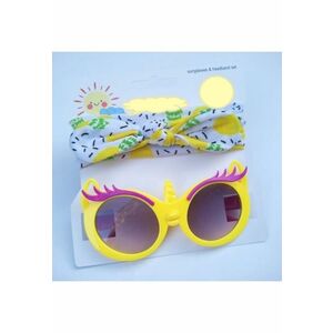 Set Bentita Si Ochelari De Soare - Lemons - Uni - Esarfa - Textil - Fete imagine
