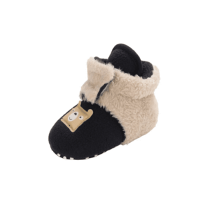 Cizme Plusate Teddy - Peste glezna - Baieti/ Fete - Negru/ Crem imagine