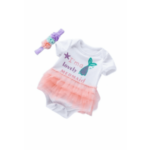 Set Body Si Bentita Model Mermaid - Cu Tulle - Fete - Capse - Maneca scurta - Multicolor imagine