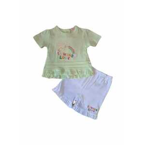 Compleu Cu Pantaloni Scurti - Model Summer Love Sun - Bumbac - Fete - Maneca scurta - Multicolor imagine