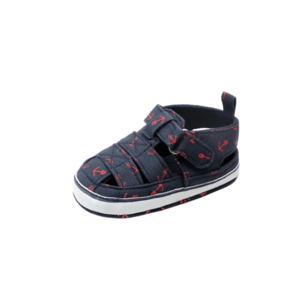 Pantofi Decupati Pentru Baietei - Ancore - Velcro - Bleumarin imagine