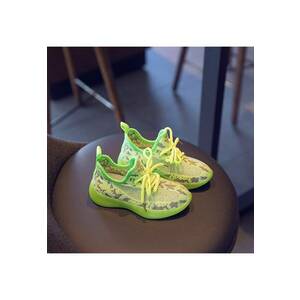 Pantofi Sport Casual - Textil - Baieti - Siret - Verde Neon - Gri - imagine