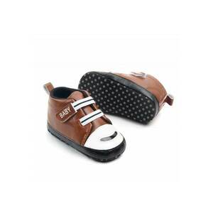 Ghete Model Monkey - Casual - Piele ecologica - Baieti - Velcro - Maro - 3-6 luni - imagine