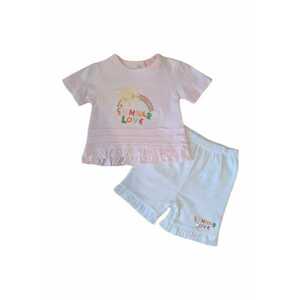 Compleu Cu Pantaloni Scurti Cu Volane - Model Summer Love - Bumbac - Fete - Maneca scurta - Multicolor imagine