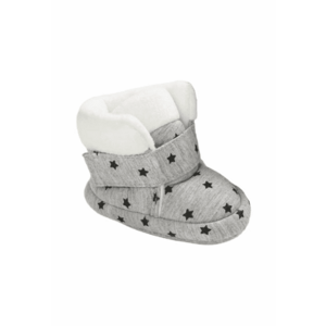 Cizme Cu Stelute - Peste glezna - Velcro - Negru/Gri imagine