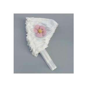 Bentita Tip Boneta - Model Flower - Casual - Textil - Fete - 0-12 luni - Alb imagine