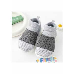 Pantofi Sport Model Crosetat - Textil - Talpa Din Cauciuc Flexibil Antiderapant - Gri imagine