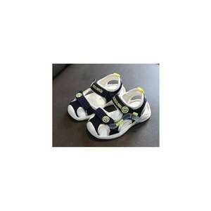 Sandale Cu Barete Ajustabile - Piele Intoarsa - Textil - Baieti - Bleumarin - Alb - Alb/Bleumarin imagine