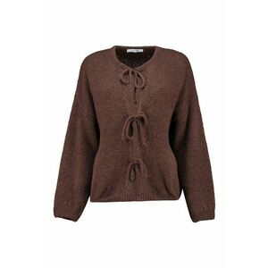 Cardigan cu prindere cu snururi - Maro inchis imagine
