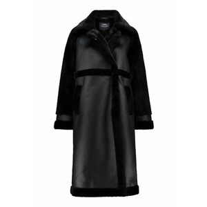 Palton de blana shearling sintetica - Negru imagine