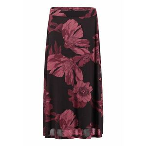 Fusta midi cu model floral - Negru stins/Rosu stins imagine