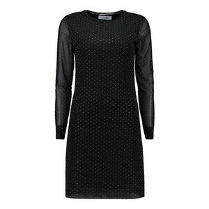 Rochie stralucitoare cu maneci semitransparente - Negru/Argintiu imagine