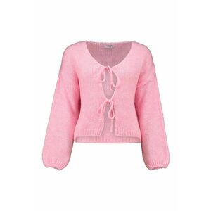 Cardigan cu model in dungi si snururi de ajustare - Roz deschis imagine