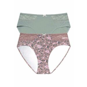 Chiloti de tip figi Hally set de 2 perechi verde - roz - Multicolor imagine