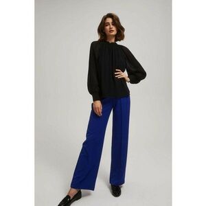 Camasa neagra cu maneci pliate - Negru imagine
