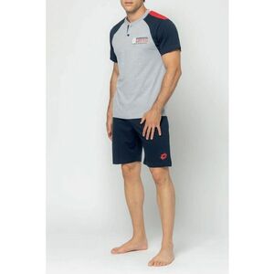 Pijama cu maneci raglan - Gri | Albastru imagine