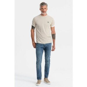 Tricou cu decolteu rotund - Maro nisip imagine