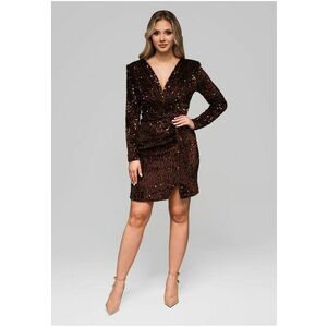 Rochie de seara midi LA-OM-DLR262 - Maro imagine