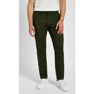 Pantaloni chino slim - catifea - verde inchis - bumbac - imagine